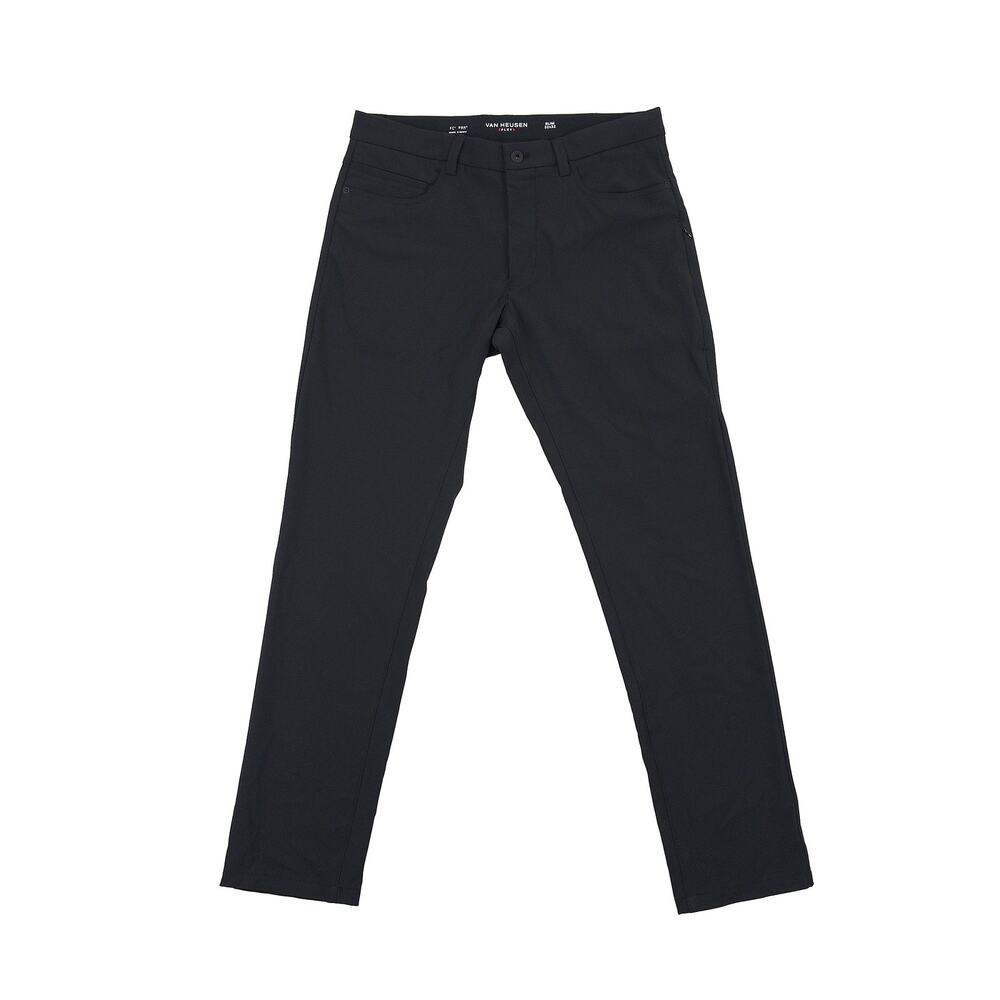 Van Heusen Flex Slim Fit Pants Men 33x31 Tag 32x32 Black Stretch Non-Iron EUC